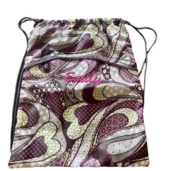 Thirty One Personalized "Emily" Drawstring Paisley Sling Bag - Picture 2 of 4